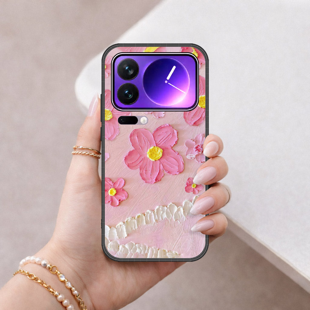 Xiaomi 17 Pro Max Cover - Floral Series - Design 2 - Pink - HQ Premium Shine Durable Shatterproof Case