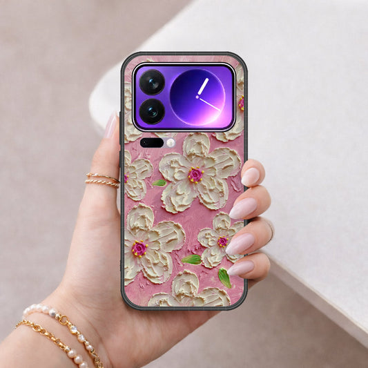 Xiaomi 17 Pro Max Cover - Floral Series - Design 5 - Pink & White - HQ Premium Shine Durable Shatterproof Case