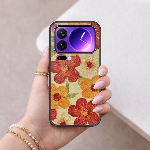 Xiaomi 17 Pro Max Cover - Floral Series - Design 6 - Red & Orange - HQ Premium Shine Durable Shatterproof Case