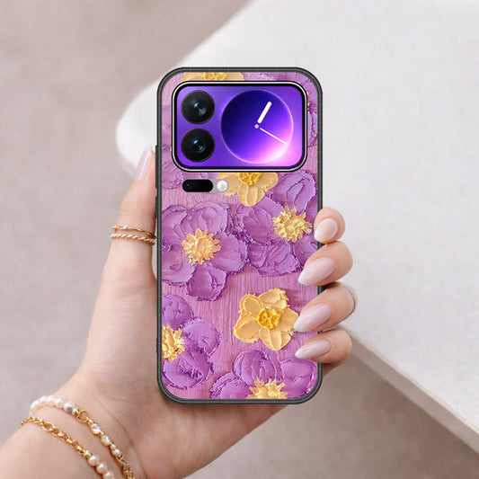 Xiaomi 17 Pro Max Cover - Floral Series - Design 8 - Purple & Yellow - HQ Premium Shine Durable Shatterproof Case