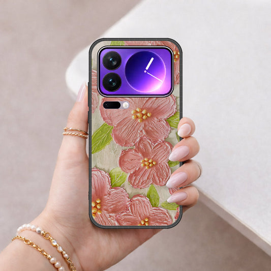 Xiaomi 17 Pro Max Cover - Floral Series - Design 9 - Pink & Green - HQ Premium Shine Durable Shatterproof Case