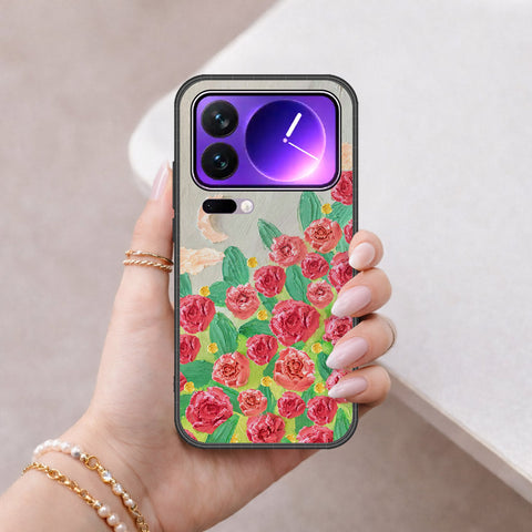 Xiaomi 17 Pro Max Cover - Floral Series - Design 10 - Red & Green - HQ Premium Shine Durable Shatterproof Case