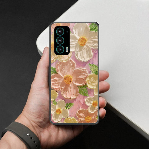 Motorola Edge 20 Cover - Floral Series - Design 11 - White & Green - HQ Premium Shine Durable Shatterproof Case
