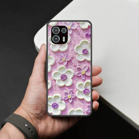 Motorola Edge 20 Lite Cover - Floral Series - Design 4 - Purple & White - HQ Premium Shine Durable Shatterproof Case
