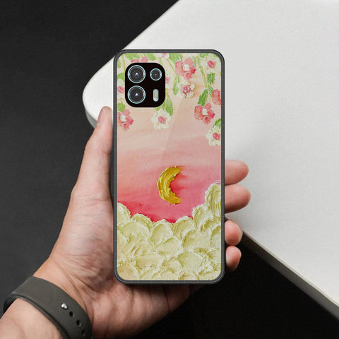 Motorola Edge 20 Lite Cover - Floral Series - Design 7 - Pink & Yellow - HQ Premium Shine Durable Shatterproof Case