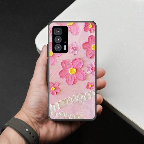 Motorola Edge 20 Pro Cover - Floral Series - Design 2 - Pink - HQ Premium Shine Durable Shatterproof Case