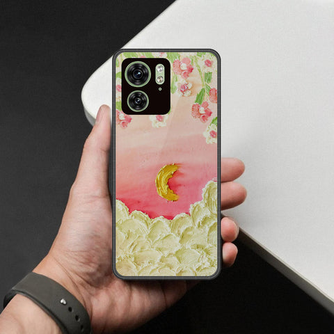 Motorola Edge 40 Cover - Floral Series - Design 7 - Pink & Yellow - HQ Premium Shine Durable Shatterproof Case