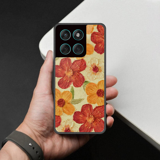 Motorola Edge 60 Fusion Cover - Floral Series - Design 6 - Red & Orange - HQ Premium Shine Durable Shatterproof Case