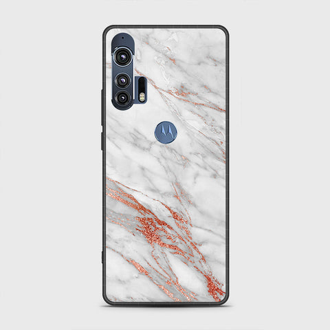 Motorola Edge Plus 2020 Cover - White Marble Series - HQ Premium Shine Durable Shatterproof Case