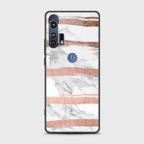 Motorola Edge Plus 2020 Cover - White Marble Series - HQ Premium Shine Durable Shatterproof Case