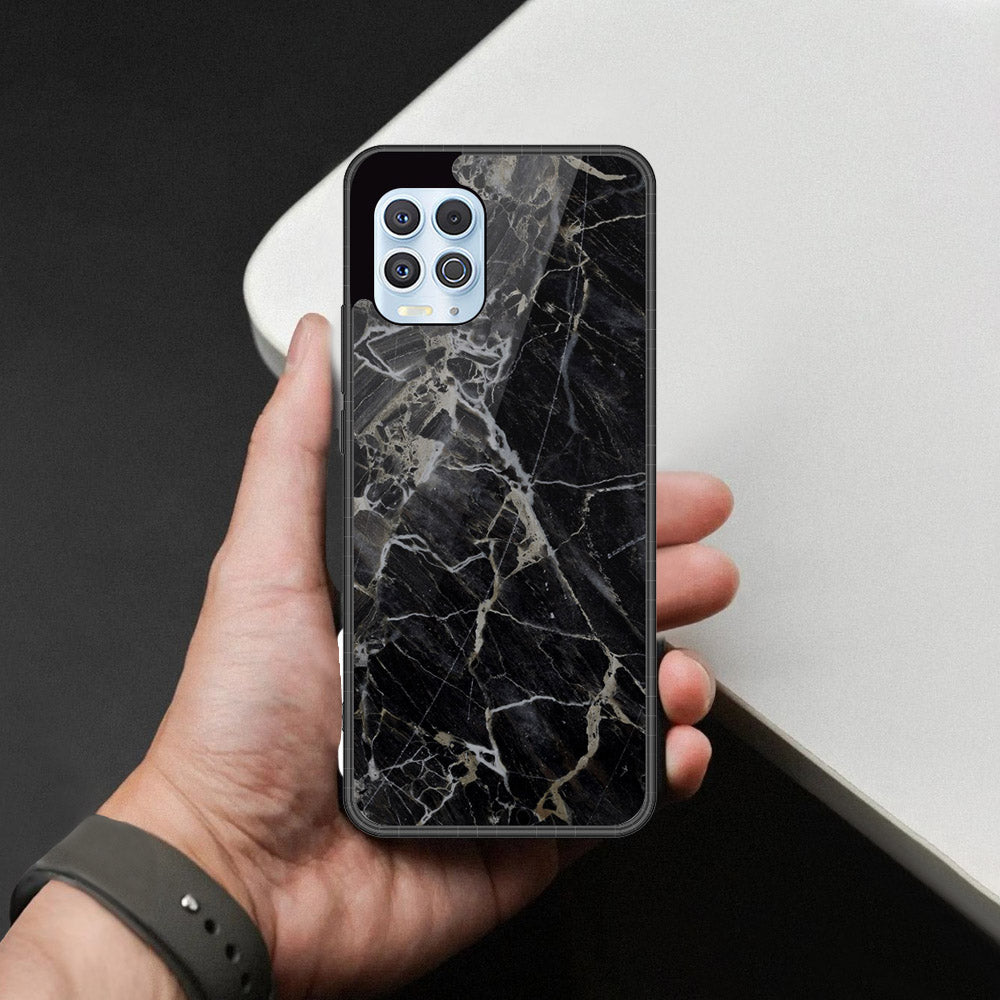 Motorola Moto G100 (2021) Cover - Black Marble Series - HQ Premium Shine Durable Shatterproof Case