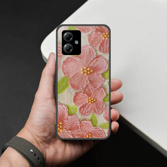 Motorola Moto G14 Cover - Floral Series - Design 9 - Pink & Green - HQ Premium Shine Durable Shatterproof Case
