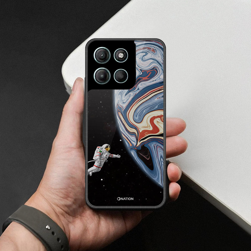 Motorola Moto G15 Cover - Cosmic Marble Astronaut Design - HQ Ultra Shine Premium Infinity Glass Soft Silicon Borders Case