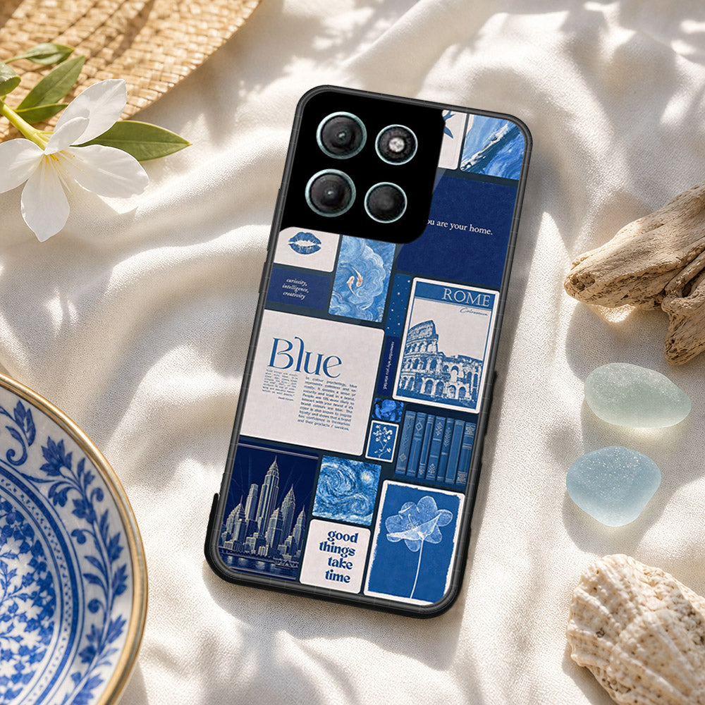 Motorola Moto G15 Cover - ONation Aesthetic Collage Series - HQ Ultra Shine Premium Infinity Glass Soft Silicon Borders Case