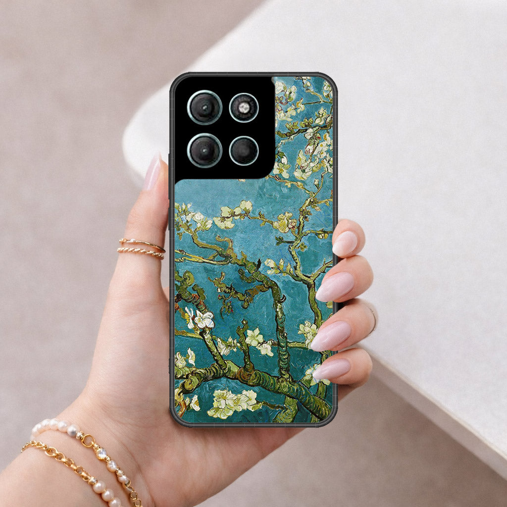Motorola Moto G15 Cover - Floral Series 2 - HQ Ultra Shine Premium Infinity Glass Soft Silicon Borders Case