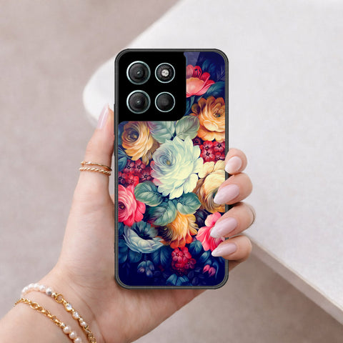Motorola Moto G15 Cover - Floral Series 2 - HQ Ultra Shine Premium Infinity Glass Soft Silicon Borders Case