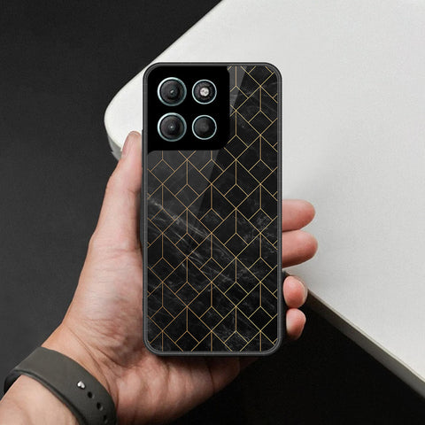 Motorola Moto G15 Cover - Black Marble Series - HQ Premium Shine Durable Shatterproof Case
