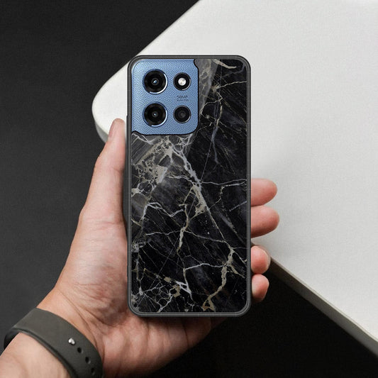 Motorola Moto G Power (2025) Cover - Black Marble Series - HQ Premium Shine Durable Shatterproof Case