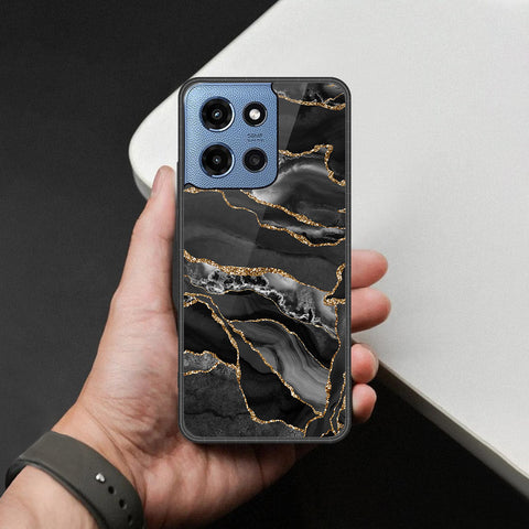 Motorola Moto G (2025) Cover - Black Marble Series - HQ Premium Shine Durable Shatterproof Case