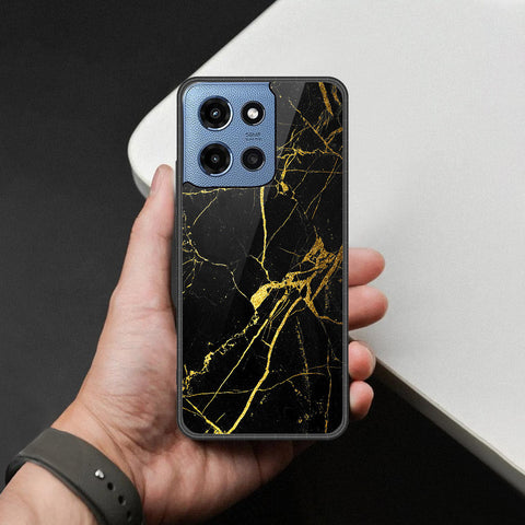 Motorola Moto G (2025) Cover - Black Marble Series - HQ Premium Shine Durable Shatterproof Case