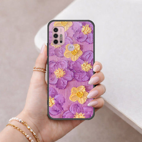 Motorola Moto G30 Cover - Floral Series - Design 8 - Purple & Yellow - HQ Premium Shine Durable Shatterproof Case