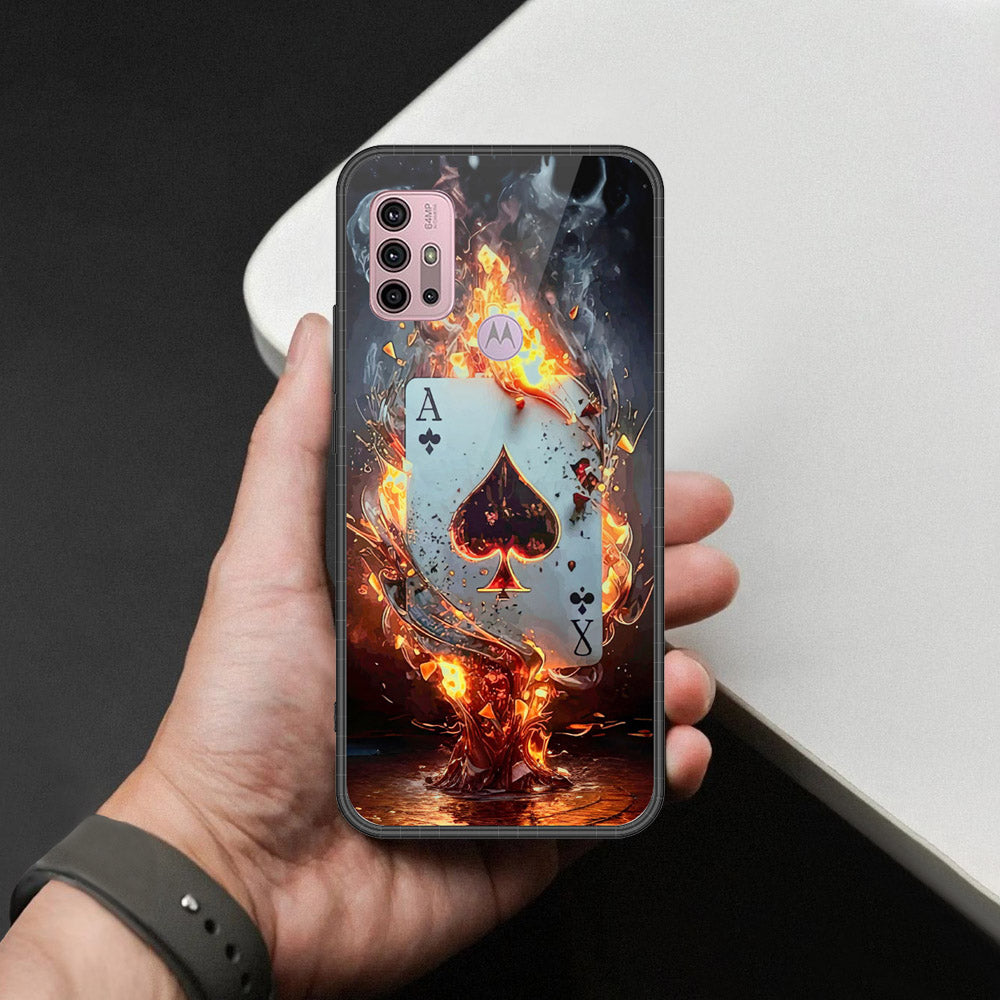 Motorola Moto G30 Cover - Ace of Fire Rising Star Design - HQ Premium Shine Durable Shatterproof Case