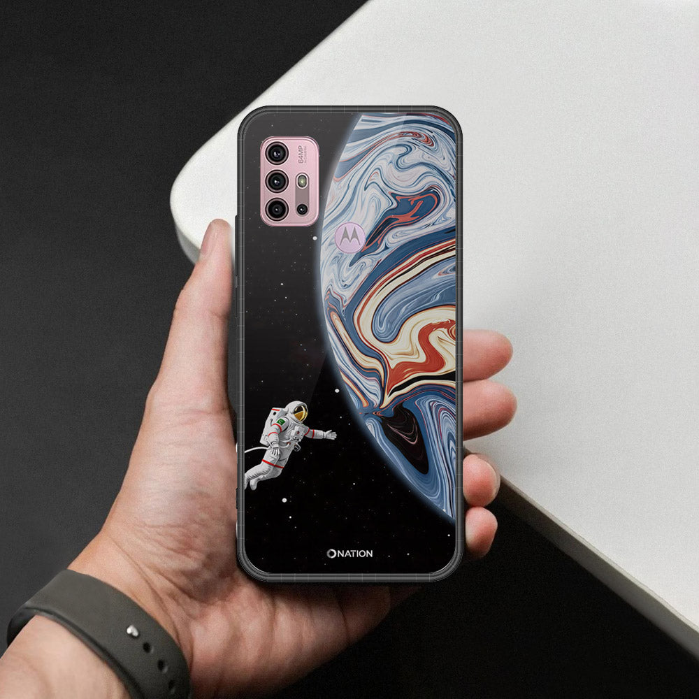 Motorola Moto G30 Cover - Cosmic Marble Astronaut Design - HQ Premium Shine Durable Shatterproof Case
