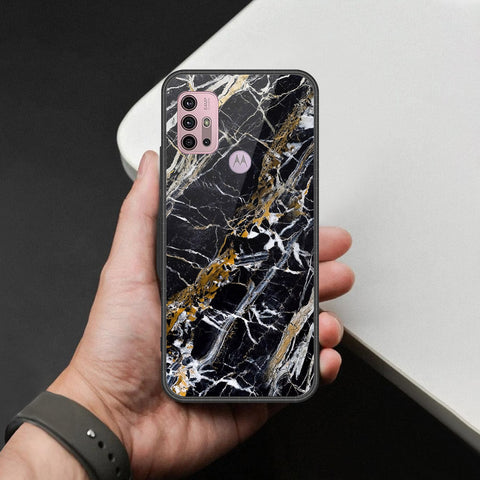 Motorola Moto G30 Cover - Black Marble Series - HQ Premium Shine Durable Shatterproof Case