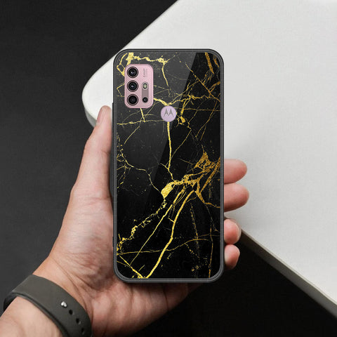 Motorola Moto G30 Cover - Black Marble Series - HQ Premium Shine Durable Shatterproof Case