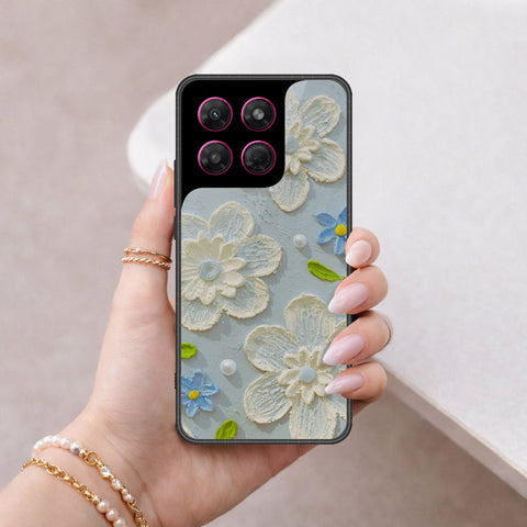 Motorola Moto G37 Power Cover - Floral Series - Design 3 - Sky Blue - HQ Premium Shine Durable Shatterproof Case