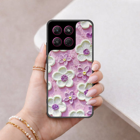 Motorola Moto G37 Power Cover - Floral Series - Design 4 - Purple & White - HQ Premium Shine Durable Shatterproof Case