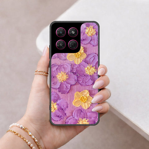 Motorola Moto G37 Power Cover - Floral Series - Design 8 - Purple & Yellow - HQ Premium Shine Durable Shatterproof Case