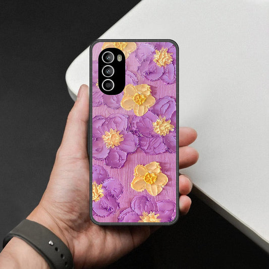 Motorola Moto G51 5G Cover - Floral Series - Design 8 - Purple & Yellow - HQ Premium Shine Durable Shatterproof Case