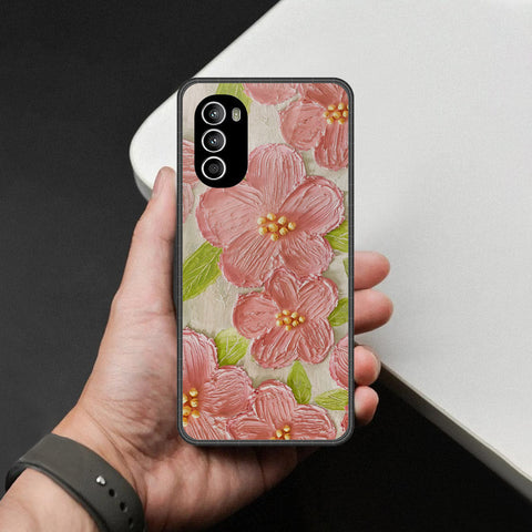 Motorola Moto G51 5G Cover - Floral Series - Design 9 - Pink & Green - HQ Premium Shine Durable Shatterproof Case