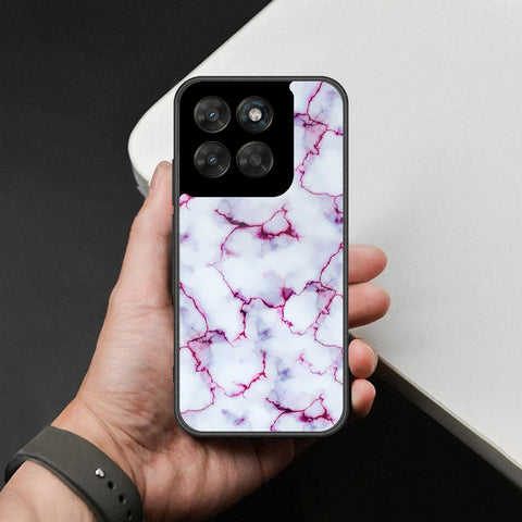 Motorola Moto G77 Cover - White Marble Series - HQ Ultra Shine Premium Infinity Glass Soft Silicon Borders Case