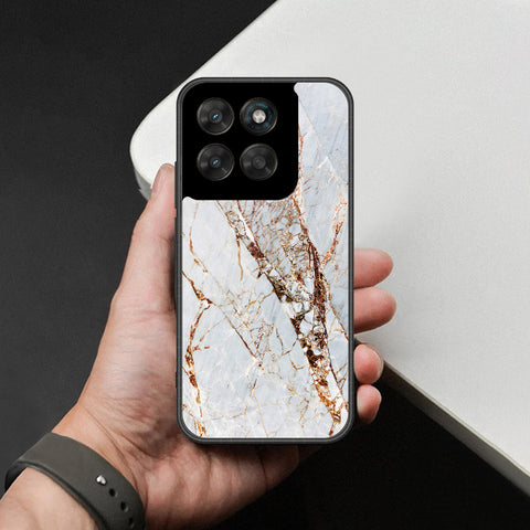 Motorola Moto G77 Cover - White Marble Series - HQ Ultra Shine Premium Infinity Glass Soft Silicon Borders Case