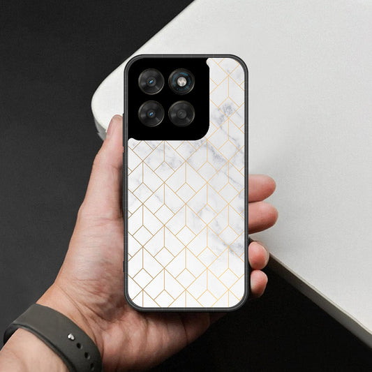 Motorola Moto G77 Cover - White Marble Series 2 - HQ Ultra Shine Premium Infinity Glass Soft Silicon Borders Case