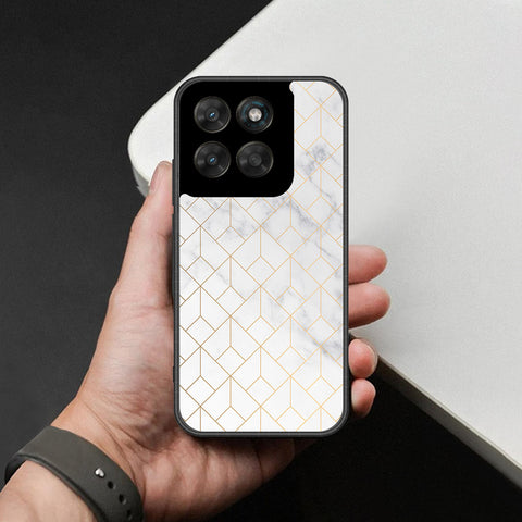 Motorola Moto G77 Cover - White Marble Series 2 - HQ Ultra Shine Premium Infinity Glass Soft Silicon Borders Case