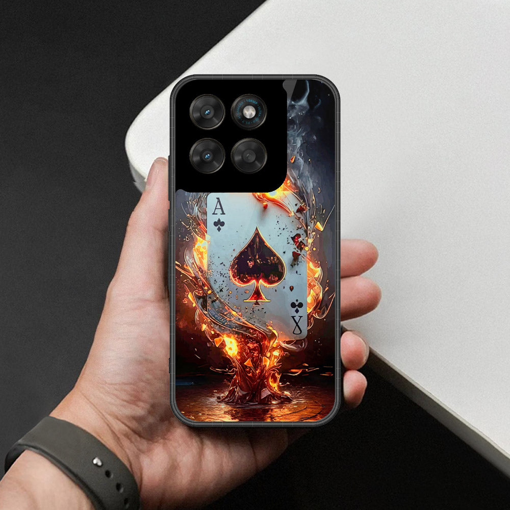 Motorola Moto G67 Cover - Ace of Fire Rising Star Design - HQ Ultra Shine Premium Infinity Glass Soft Silicon Borders Case