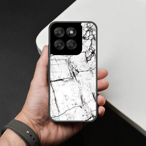 Motorola Moto G77 Cover - White Marble Series 2 - HQ Ultra Shine Premium Infinity Glass Soft Silicon Borders Case