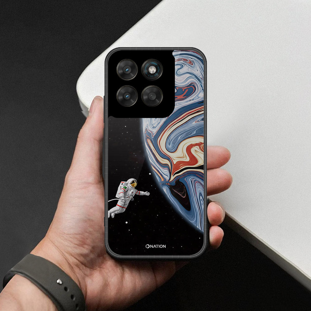 Motorola Moto G77 Cover - Cosmic Marble Astronaut Design - HQ Ultra Shine Premium Infinity Glass Soft Silicon Borders Case