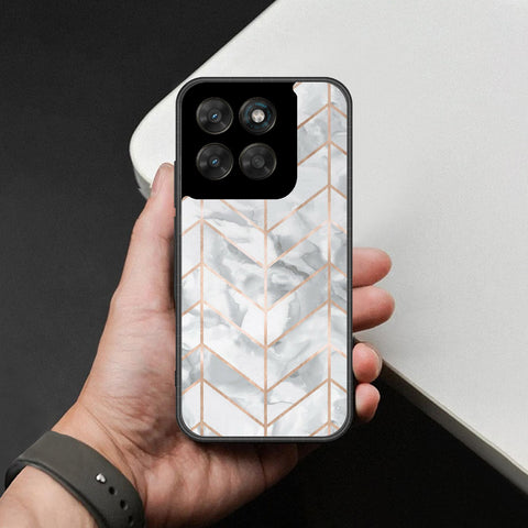 Motorola Moto G77 Cover - White Marble Series 2 - HQ Ultra Shine Premium Infinity Glass Soft Silicon Borders Case
