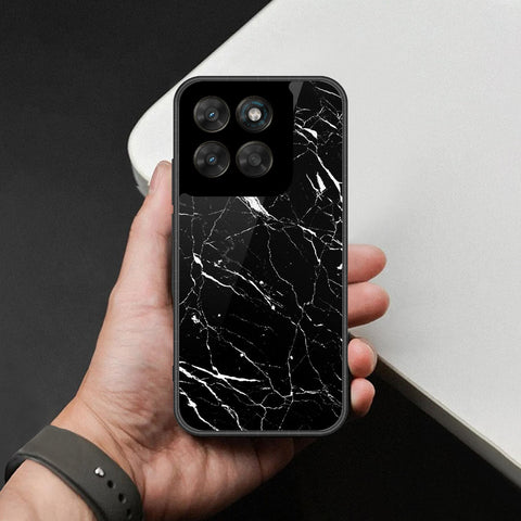 Motorola Moto G77 Cover - Black Marble Series - HQ Ultra Shine Premium Infinity Glass Soft Silicon Borders Case