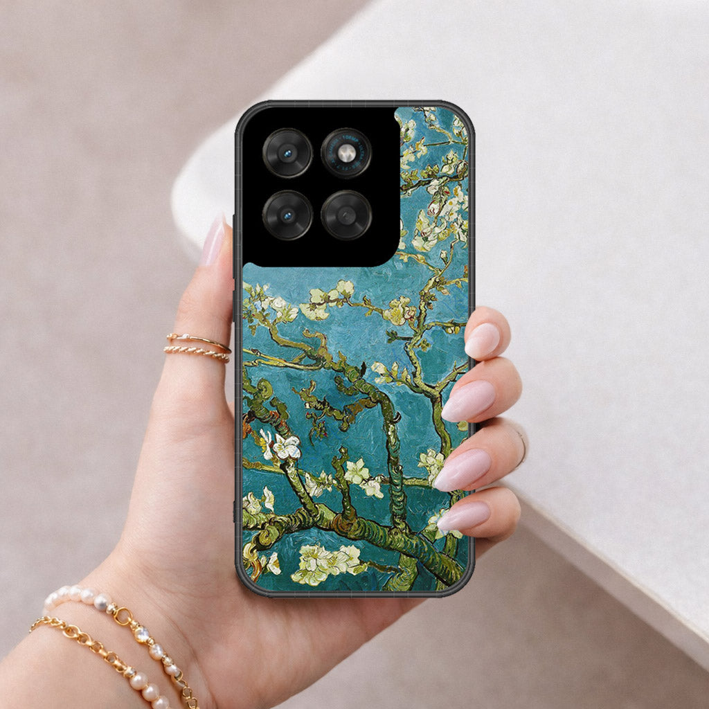 Motorola Moto G67 Cover - Floral Series 2 - HQ Ultra Shine Premium Infinity Glass Soft Silicon Borders Case