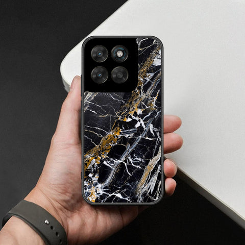 Motorola Moto G77 Cover - Black Marble Series - HQ Ultra Shine Premium Infinity Glass Soft Silicon Borders Case