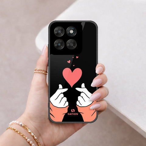 Motorola Moto G77 Cover - Onation Heart Series - HQ Ultra Shine Premium Infinity Glass Soft Silicon Borders Case