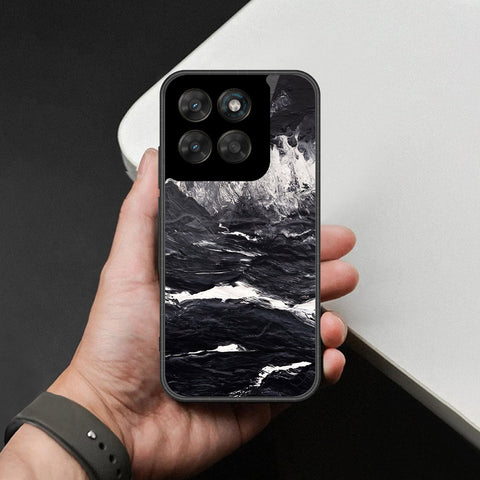 Motorola Moto G77 Cover - Black Marble Series - HQ Ultra Shine Premium Infinity Glass Soft Silicon Borders Case
