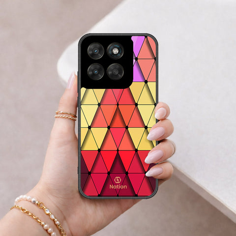 Motorola Moto G67 Cover - Onation Pyramid Series - HQ Ultra Shine Premium Infinity Glass Soft Silicon Borders Case