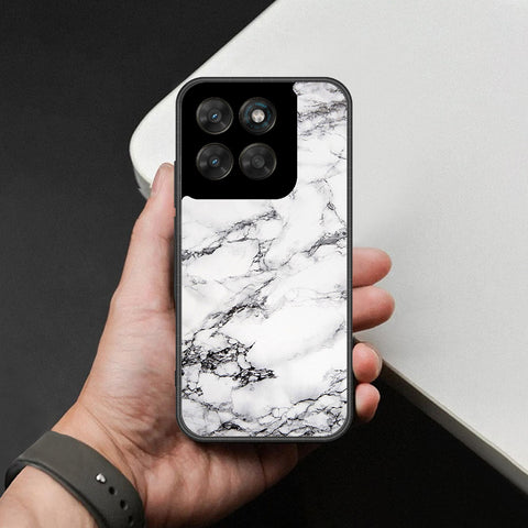 Motorola Moto G77 Cover - White Marble Series - HQ Ultra Shine Premium Infinity Glass Soft Silicon Borders Case