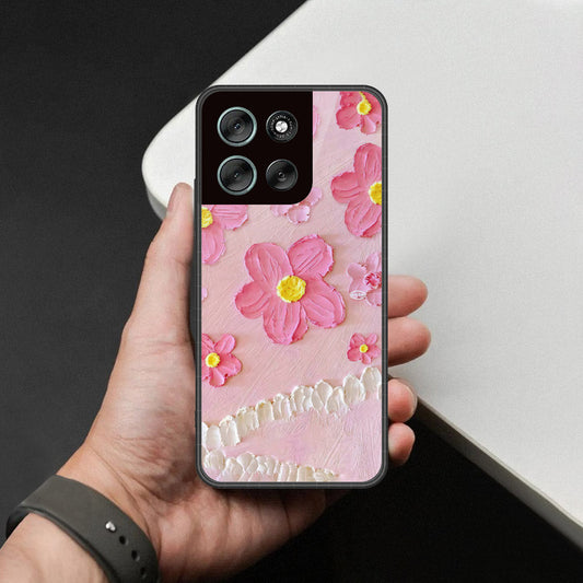 Motorola Moto G86 Cover - Floral Series - Design 2 - Pink - HQ Premium Shine Durable Shatterproof Case